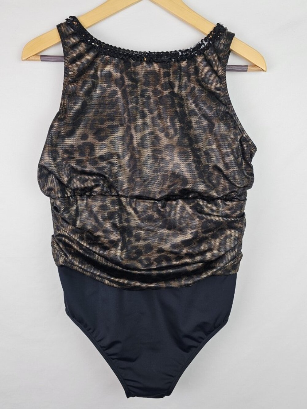 Chi by Falchi Shape FX Women's Swimsuit Size 18W Leopard Sequin One Piece Swim
